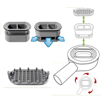 Drain de douche linéaire personnalisé à 360 degrés pour salle de bain, insert de carrelage, drain de sol rectangulaire anti-odeur avec siphon à sortie latérale