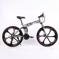 Bicicleta Plegable Nueva Roja de 26 Pulgadas y 24 Velocidades con Frenos de Disco de Acero, Fabricada en China, Venta al Por Mayor a Precio Económico