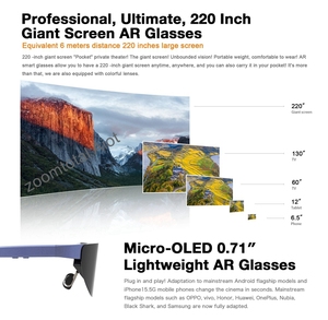 สวิตช์3D แว่นไมโคร LED สำหรับพกพา75ก. พร้อมคลิกเดียวรองรับ0-600องศาสายตาสั้น vrg 3D ลำโพงคู่ - Product Image 6