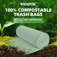 Sacs poubelle intelligents en plastique PLA biodégradable de 55 litres pour jardin, cour, industrie, ultra résistants, sacs à déchets intelligents, vente intelligente