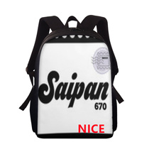 Sac à dos en polyester à motif Saipan imprimé sur mesure, grande capacité, décontracté, pour les trajets quotidiens, les voyages en plein air et les cadeaux d'anniversaire