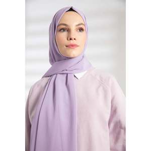 ผ้าคลุมไหล่ชีฟอง - สีม่วงไลแลค - สีม่วงไลแลค - Product Image 3