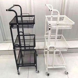 Étagère à épices de cuisine pliable en métal à 3 niveaux, rotative à 360 degrés, haute performance, avec roulettes, design moderne et luxueux - Product Image 1