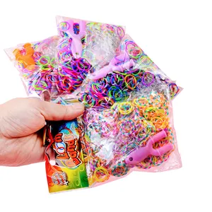 600pcs vendita calda Kit artigianale elastici colorati sacchetto imballaggio telai fasce con ganci