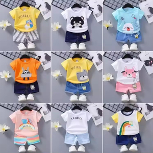ชุดเสื้อผ้าเด็กผ้าฝ้ายสำหรับเด็กชายและเด็กหญิงพร้อมลายพิมพ์สัตว์น่ารักสีพาสเทลและกางเกงสีดำขนาด 0-12 ปี - Product Image 4