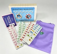 Nouvelles Tuiles de Mahjong Américaines sur Mesure 2026, 160 Tuiles Flottantes, Motif Fleur et Oiseau Rose sur Fond Violet - Idéales pour Événements Estivaux de Luxe en Bord de Mer