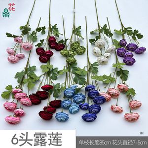 Flores de Rosa Artificiales de Seda, Multicapa, Realistas, para Decoración de Bodas y Hogar, de 3 y 6 Cabezas, para Eventos de Hotel - Product Image 4
