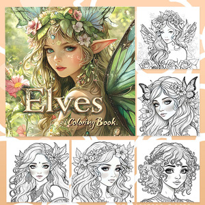 Nouveauté 2026 : Livres <span class=keywords><strong>de</strong></span> coloriage pour enfants, Filles beauté anime, Livre <span class=keywords><strong>de</strong></span> coloriage A0125, Fêtes <span class=keywords><strong>de</strong></span> filles, Elfe, Livre <span class=keywords><strong>de</strong></span> coloriage facile pour adultes - Product Image 1