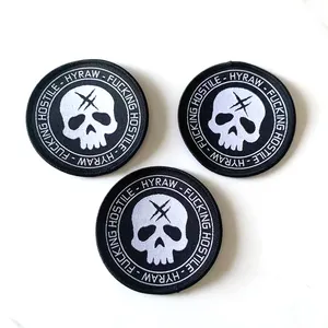 Custom Skull gewebte Patches mit Logo für Kleidung und Taschen, Hüte, Jacken, T-Shirts, Socken