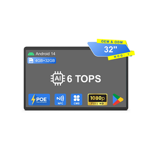 32-Inch Android 14 Touch Screen <b>Wall</b> Mount Digital Signage <b>Display</b> 4+32GB Optional POE NFC 6 TOPS AI Performance for Business NW - Product Image 1
