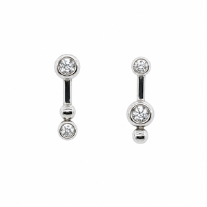 UM Jewelry 925 <b>Silver</b> <b>Stud</b> Earrings Twin Stars White Zircon Trendy Unisex Wedding Party Anniversary Gift Daily Wear - Product Image 1