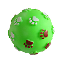 Jouets pour chiens en caoutchouc vinyle écologique et durable, style dessin animé, balles interactives et jouets à mâcher pour animaux de compagnie avec couineur BB