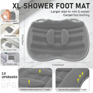 Custom logo Body Cleaner Silicone <b>Foot</b> <b>Scrubber</b> Non-Slip <b>Foot</b> Massager Mat Soft Comfy Bristles Black <b>Foot</b> Exfoliating Brush - Product Image 2