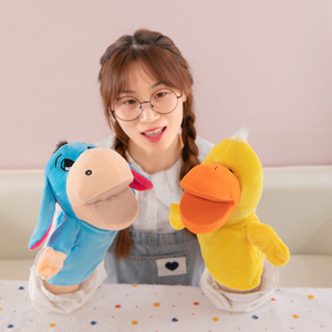 Burattino da Mano in Peluche a Forma di Animale da 25 Cm, Giocattolo Educativo per Bambini: <span class=keywords><strong>Lupo</strong></span>, <span class=keywords><strong>Leone</strong></span>, Coccodrillo, Mucca - Product Image 3