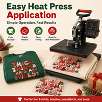 Transferts thermiques DTF de Noël sur le thème de l'hiver, motifs à presser à chaud, patchs thermocollants pour sweat-shirts et décoration de tissus en toile