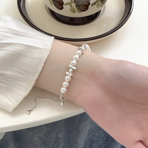 Bracelet en argent sterling S925 Yinruitai avec perles blanches, bijoux pour femmes, à porter au quotidien - Product Image 2