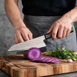 Couteau japonais Kiritsuke en acier Damas cuivré, couteau de chef pour sushi, <span class=keywords><strong>jambon</strong></span>, viande, avec manche octogonal stable en bois et fibre de carbone - Product Image 6