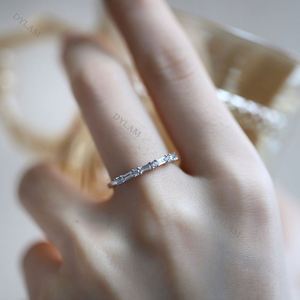Dylam New Arrival Jewelry Chic Trendy Bling Luxury Customize Double Layered <b>CZ</b> 5A Silver Women <b>Rings</b> - Product Image 4