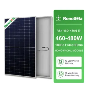 Europa Almacén Alta Eficiencia Renesola Techo Panel solar 120 Células Mono 460W 465W 470W 475W 480W Panel solar Precio de los vendedores