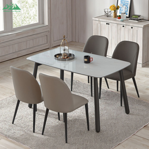 Mesa de comedor moderna de alta gama: Mesa de vidrio templado + patas de madera negra, ahorra espacio y es adecuada para el comedor familiar - Product Image 4