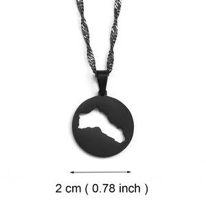 Collares con Colgante Redondo de Kurdistán de la Tienda Anniyo, Joyería Kurda de Acero Inoxidable para Mujer # 237321 - Product Image 2