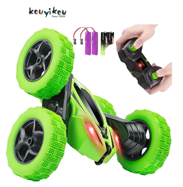 KYK Factory Direct Sale 2.4Ghz 4WD RC Stunt Car Toy Remote Control Double Sided Rotating Vehicles With Light Kids Toy