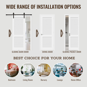 <strong>Modern</strong> Swing Wood Panel White 2-panel MDF Louver Internal <strong>Doors</strong> for Houses - Product Image 4