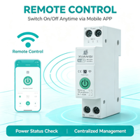 Disjoncteur intelligent WiFi Tuya 1P+N 63A sur rail DIN avec mesure d'énergie, protection contre les surtensions et les sous-tensions, minuterie et contrôle à distance