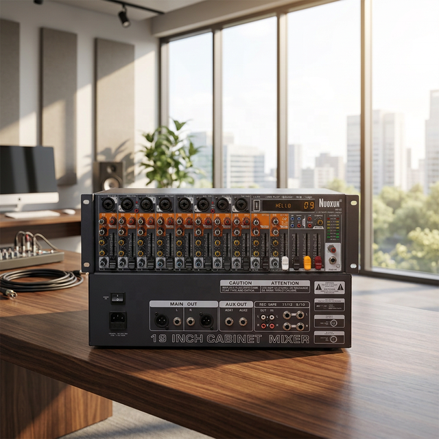 Professional 19-inch Rackmount Digital Audio Music Mixer Sound Console 12-Channel Audio Equipment