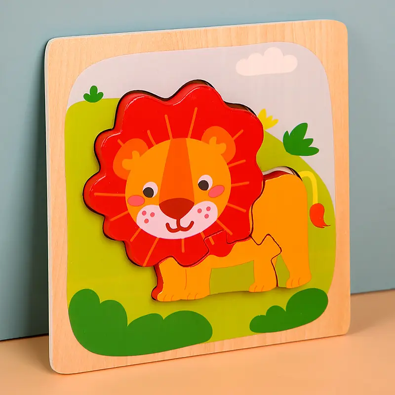 Puzzles en bois pour tout-petits âgés de 1 à 3 ans jouets Montessori préscolaire éducatif bouton à chevilles Puzzle jouet jouets d'apprentissage en bois pour bébé