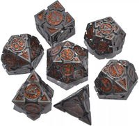 DnD RPG vrac vente en gros 10mm jeu de dés en métal polyédrique forme carrée creuse avec numéros personnalisés 19mm carré accessoires de jeu de table