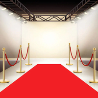Vente chaude Or Couleur Trafic Foule Contrôle Passerelle Or Queue Bollard Tapis Rouge Velours Corde Supports et Cordes