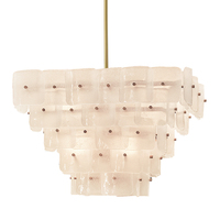 Lustre élégant en verre dépoli carré à plusieurs niveaux, style médiéval français, suspension de luxe pour villa, salon, salle à manger, hall d'entrée, chambre à coucher