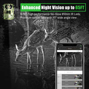 <span class=keywords><strong>Ukon</strong></span> Caméra intelligente de surveillance 4MP 940nm Vision nocturne Déclenchement rapide Détection de mouvement Grand angle Alimenté par batterie 4G pour la chasse à la faune sauvage - Product Image 6