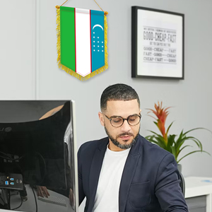 Mini 20x30cm Pennant Car Flags Uzbekistan Wall Decor Display Accessories <b>Small</b> Ornaments for Hanging - Product Image 2