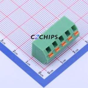 KF250NH-5.08-5P Spring Terminal Block Through hole Component (THT),P=5.08mm Connector 1x5P 5.08mm Green 5P - Product Image 1