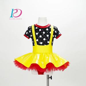 Disfraz de Tutú con Estampado de <span class=keywords><strong>Mickey</strong></span> Mouse para Niños, Overol Amarillo de PU, Vestido de Ballet Estilo Hip Hop - Product Image 1