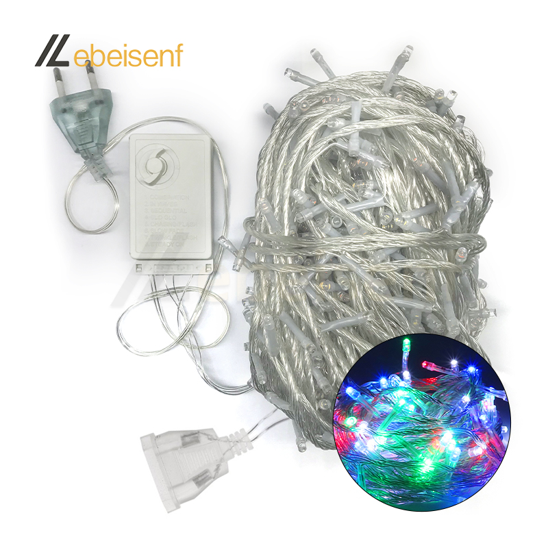 Outdoor High Voltage 220V 110V AC LED String Light 5M 10M Colours RGB or Single Color 8 Mode EU US Plug Lighting Decoration DIY