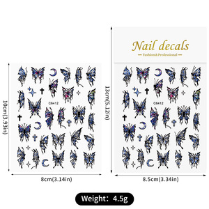 Nouveau 3D Ins Style Aurora Butterfly Français Manucure Autocollants Extrêmement Mince En Plastique Laser Hot Art Nail Stickers avec Support - Product Image 5
