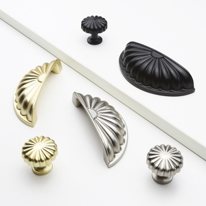 Various Color Furniture Hardware Fashion Semicircular <strong>Shell</strong> Black Gold Silver Cabinet <strong>Handle</strong> <strong>Drawer</strong> <strong>Knob</strong> Wardrobe Door <strong>Pulls</strong> - Product Image 1