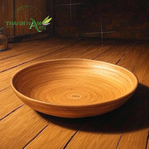 Assiettes en bambou naturel faites à la main en gros collations en bois durables et légères servant pour comptoir de cuisine durable et décoratif - Product Image 2