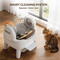 Litière pour chat autonettoyante Elecpet blanche, ouverte, électrique, 15L, bac à déchets, Tuya, Arenero Inteligente Para Gatos Grande Xxl
