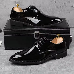 Chaussures en cuir pour hommes, Oxford de luxe de haute qualité, fabriquées à la main à trois coutures, Goodyear, formelles, décontractées, gravées, Evergreen - Product Image 1