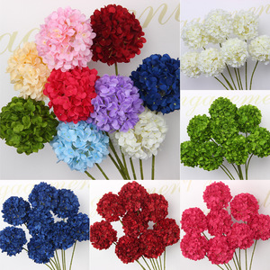 Fleurs d'hortensia artificielles en soie, grappe ronde, décoration de mariage, décoration intérieure, style français moderne, accessoires Instagram - Product Image 4