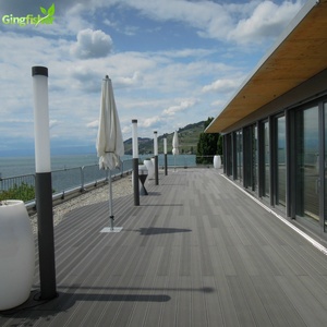 Phong cách hiện đại WPC Xây Dựng Mới xây dựng sàn <span class=keywords><strong>decking</strong></span> 150 mét chiều rộng chải kỹ thuật cho sử dụng ngoài trời - Product Image 4