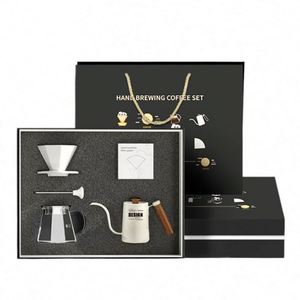 Juego de Regalo de Café de Goteo Metálico Moderno Personalizado con Cafetera y Accesorios con Serigrafía para Amantes del Café - Product Image 1