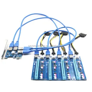 PCIE PCI-E 1 bis 4 USB 3.0 Slot Multi plikator Hub Adapter mit 6Pin PCI-E 1x bis 16x Riser Karte
