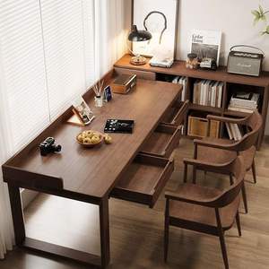 Solid Wood Computer <b>Desk</b> With Drawers Nordic Style Study <b>Desk</b> For Home Office Student Bedroom Writing <b>Desk</b> <b>Pine</b> Material - Product Image 1