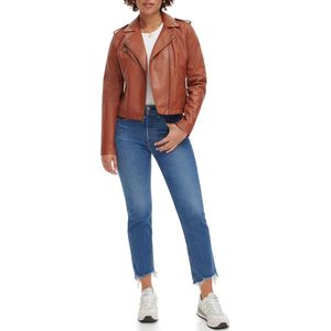 Chaqueta de Cuero Genuino para Mujer, Diseño Moderno, Cierre de un Solo Botón, Talla Grande - Product Image 5