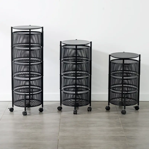 Étagère Métallique Rotative Portable Moderne Multifonctionnelle 3/4/5 Niveaux Résistante à la Rouille Imperméable pour Fruits et Légumes Organisateur de <span class=keywords><strong>Rangement</strong></span> Domestique - Product Image 6
